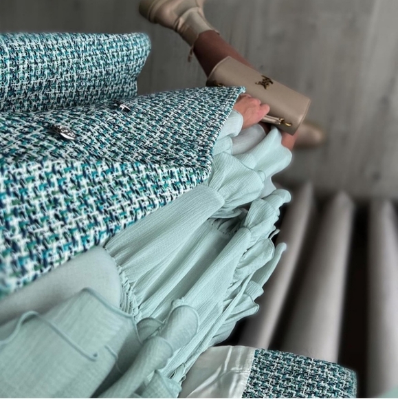 Zara textured tweed double breasted blazer size S - Picture 4 of 14